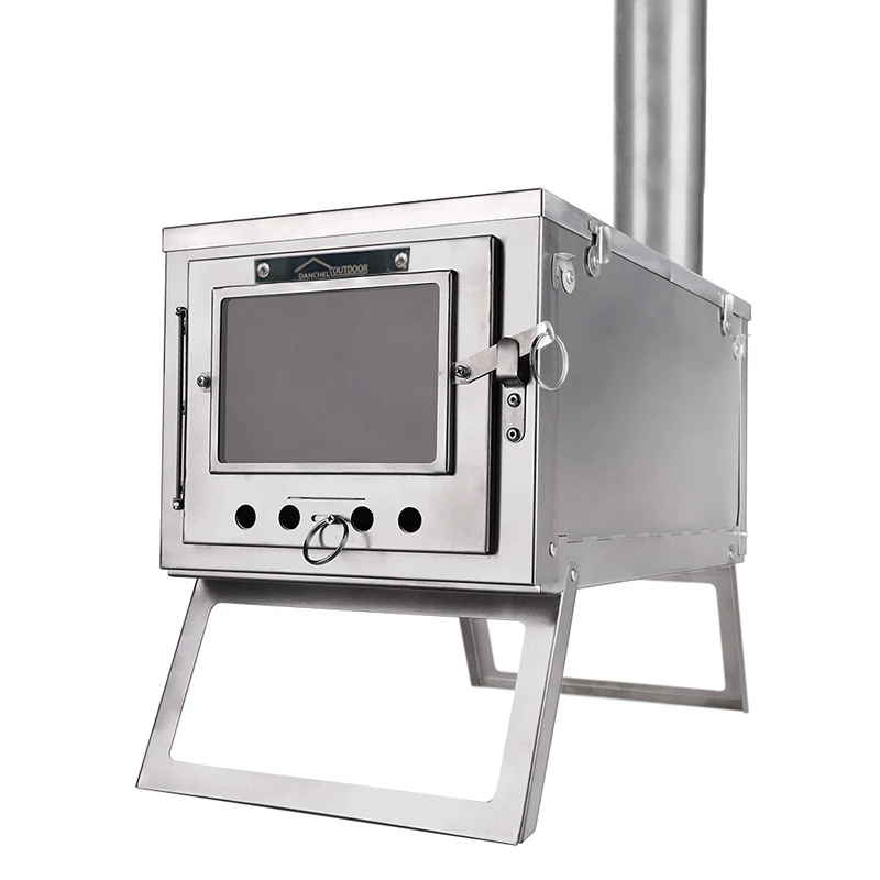 DANCHEL OUTDOOR Portable wood  burning titanium stoves barbecue grills for cooking boiling camping stove for tent backpa