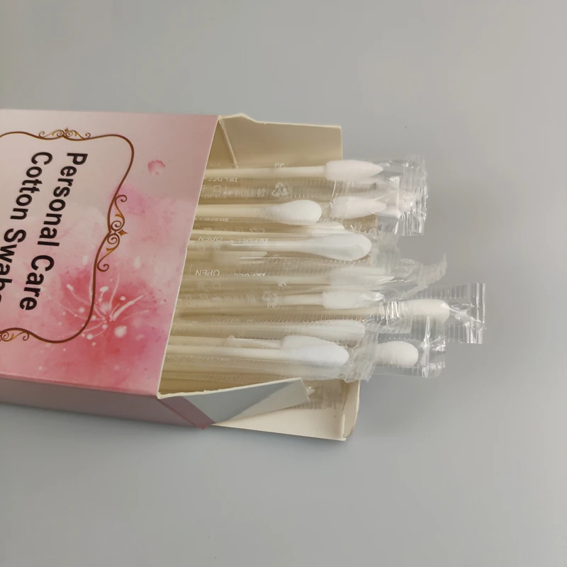 Individual Packaged Tip Head Makeup Remover Cotton Buds Swab
