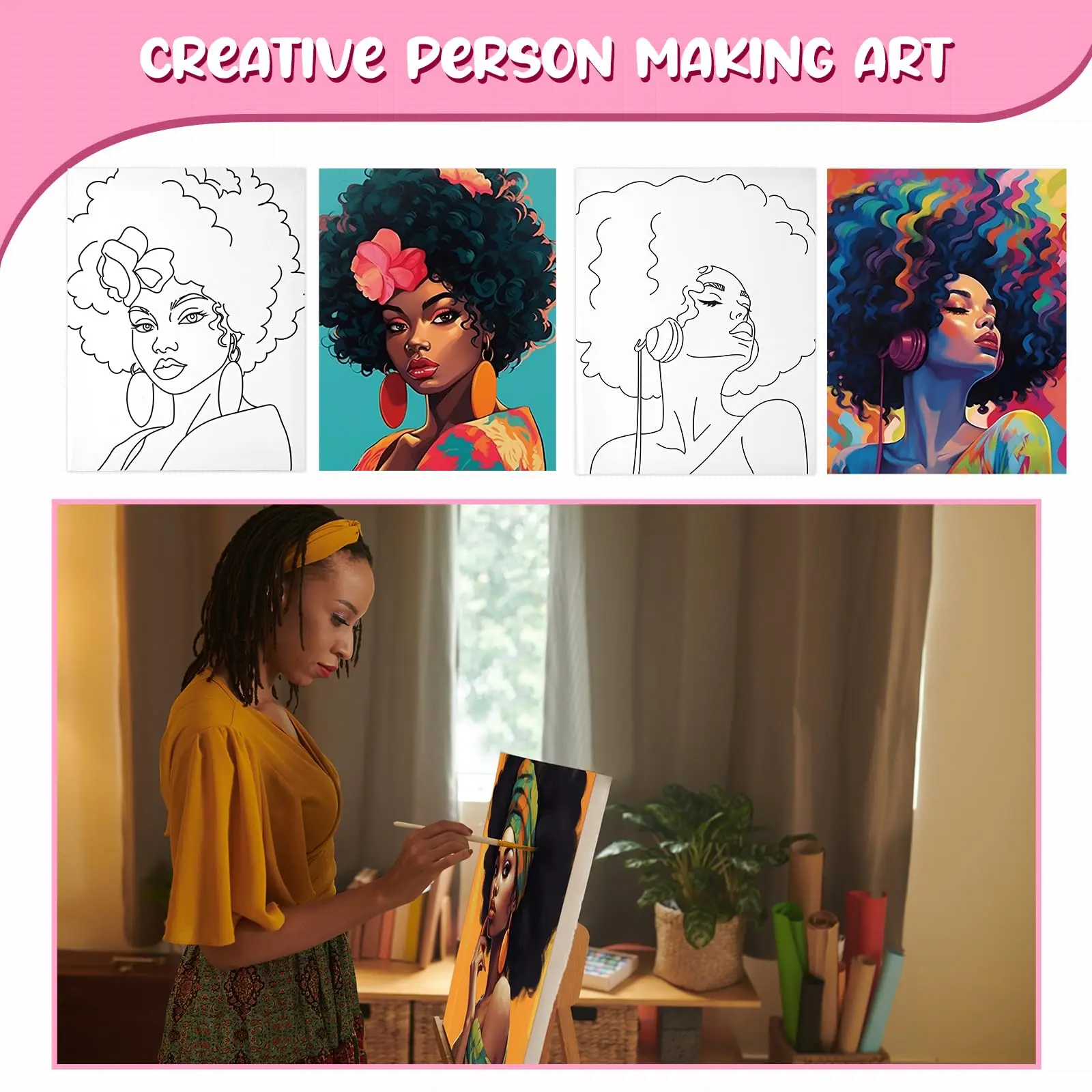 High Quality 20*25cm Pre Drawn Canvas Cotton DIY Canvas Stretched Pre Drawn Stretched Outline Canvas Painting Boards