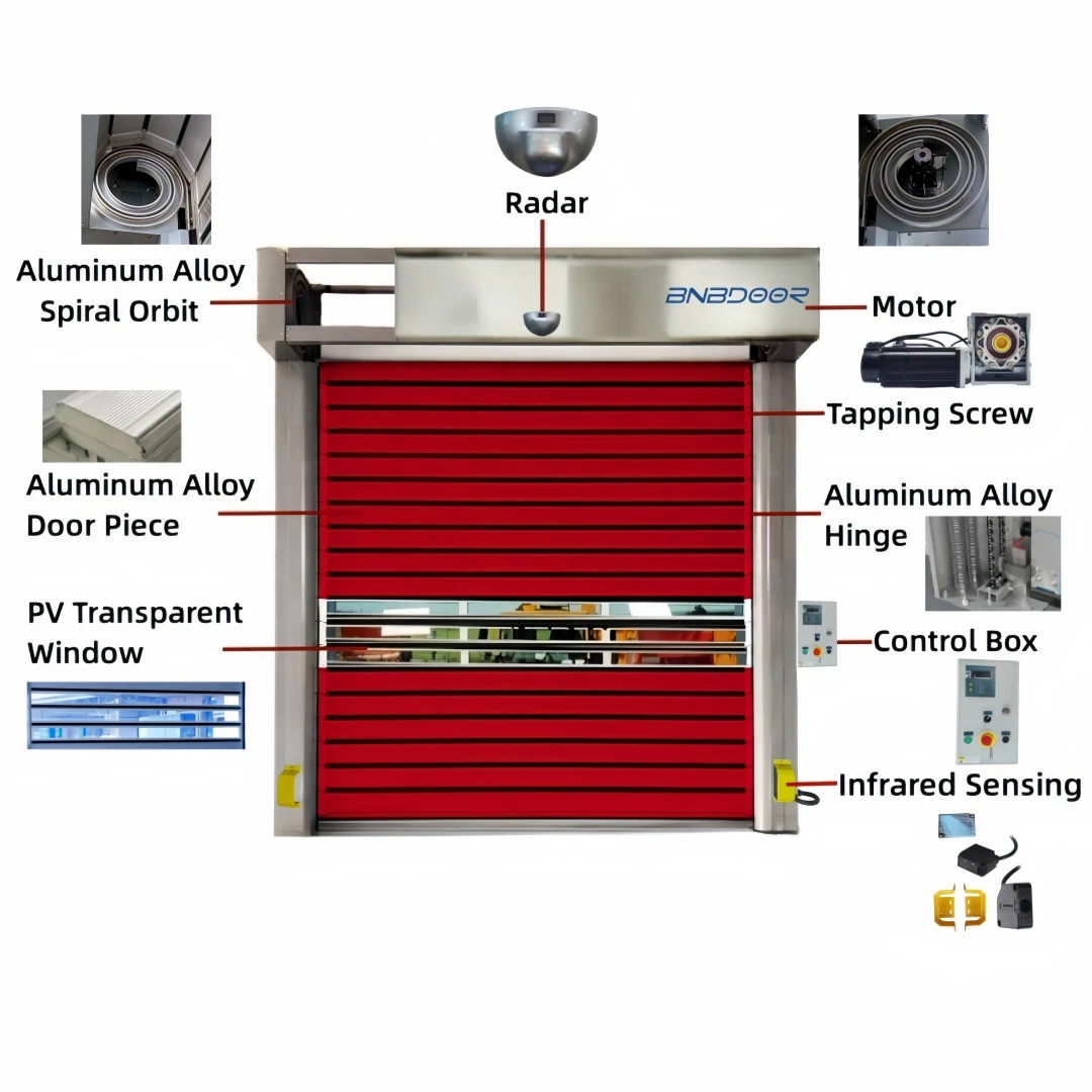 Industry automatic steel roll up doors aluminum alloy hard roll up shutter high speed spiral fast rolling doors with cheap price