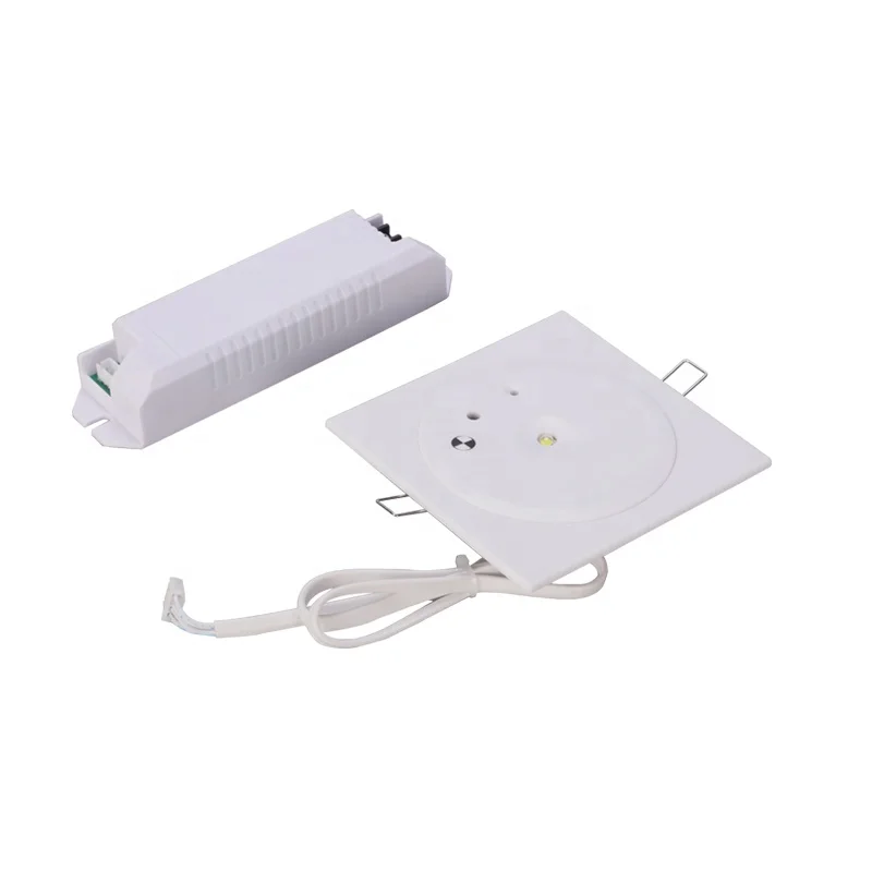 Factory Customized 3W Power LED Emergency Light Ceiling Recessed Mounted Downlight Battery Rechargeable Steel Casing PC Plate