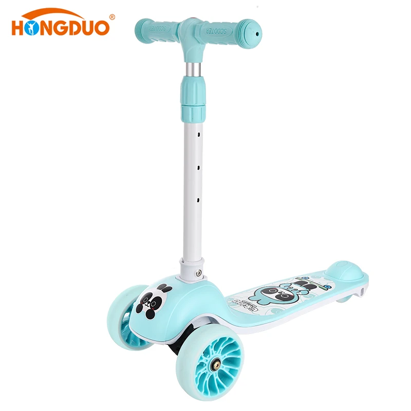 Factory Folding Adjustable kids mini scooter with seat baby scooters 3 wheeler cute Panda