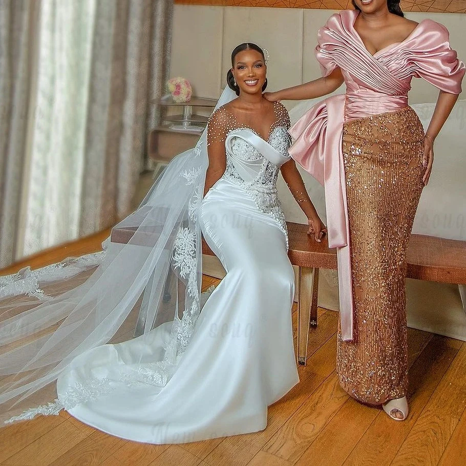 2024 Custom High Quality Long Sleeve Bridal Wedding Dress Bohemian Style Stereo Lace Trailing Pattern Wrap Waistline