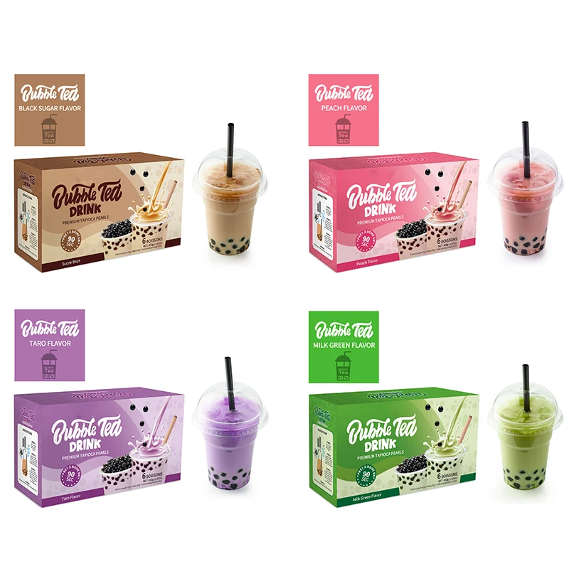 Instant Taro Flavor Drink Milk Powder 6pcs/set Box Package Instant Boba Tea