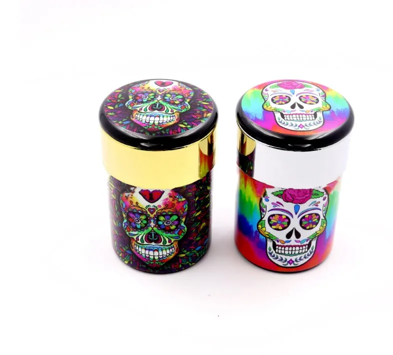 Portable custom printing plastic holder cup storage skull led electronic smell wind proof cigar ashtray with cover for car