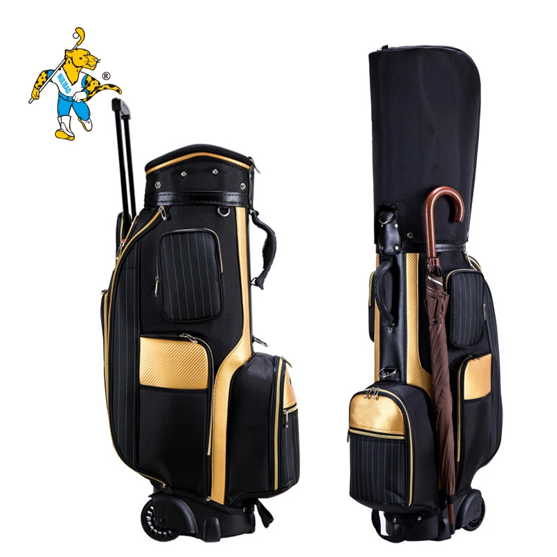 Nylon Golf Bags Sport attachable golf bag staff stand golf travel bag with wheels