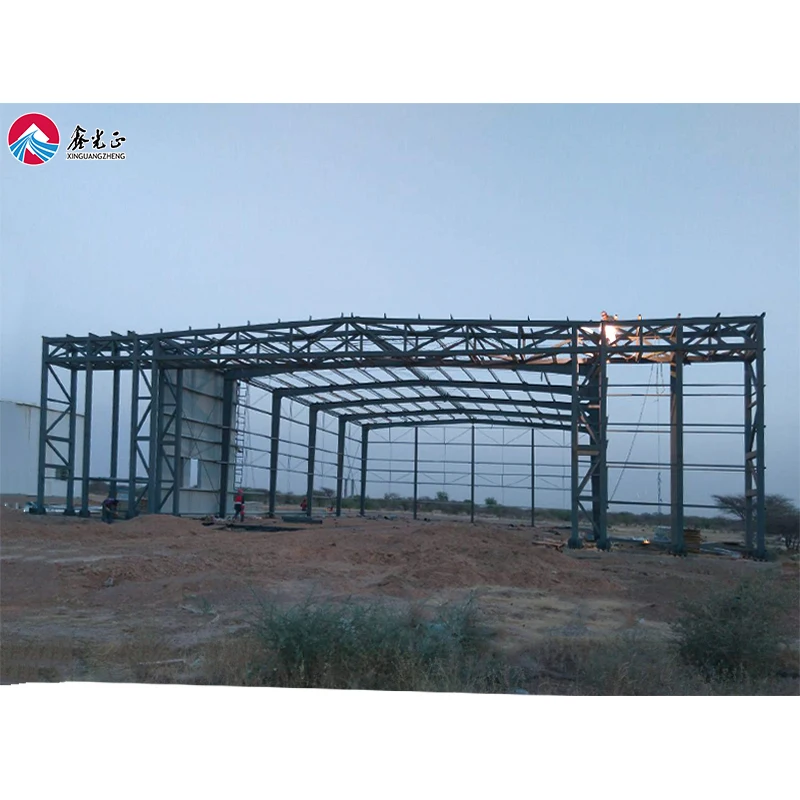 Low Cost Light Prefabricated Hot Dip Galvanized Steel Frame Structure Aircraft Airplane Hangar Metal Shed Garage