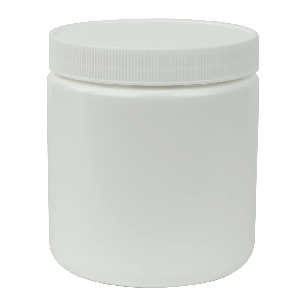 500ML White HDPE jar cylinder fitness protein powder container