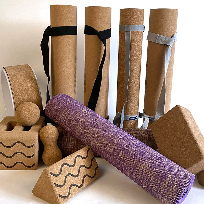 2024 New Environmental friendly Organic Dropship Cork And Rubber Yoga Mat