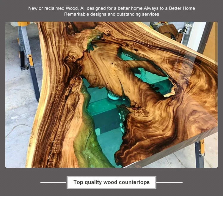 Luxury nature wood epoxy resin table oak wood resin table for meeting room