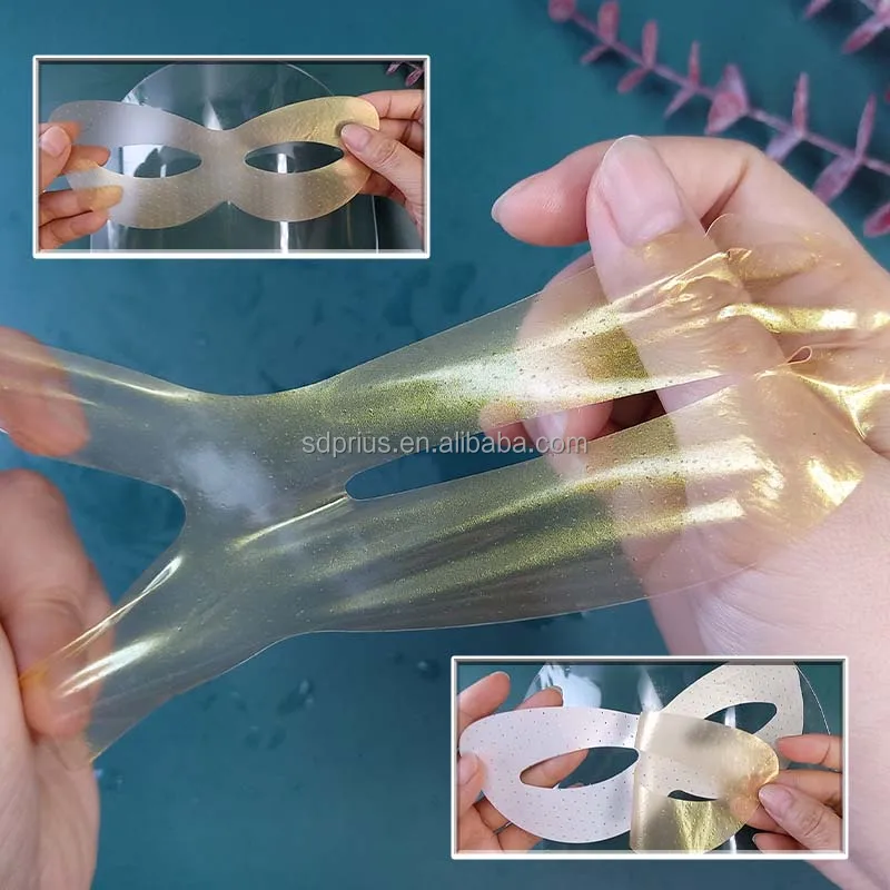 Biodegradable fabric gold color eyes mask paper Dry Mask Sheet hydrogel absorbing face mask