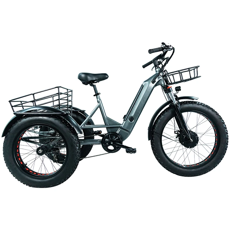 2023 New Model Factory Wholesale Cargo Ebike With Big Basket 3 Wheels Cargo Bike