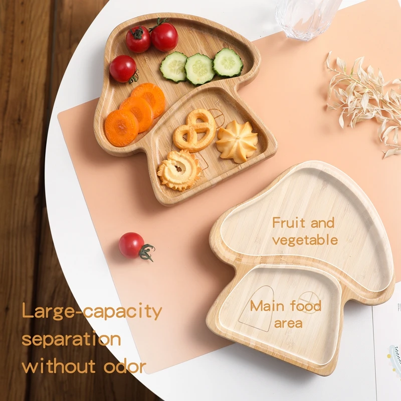 Cartoon Baby Feeding Tool Cute Mushroom House Kids Dinner Plate For Birthday Gifts