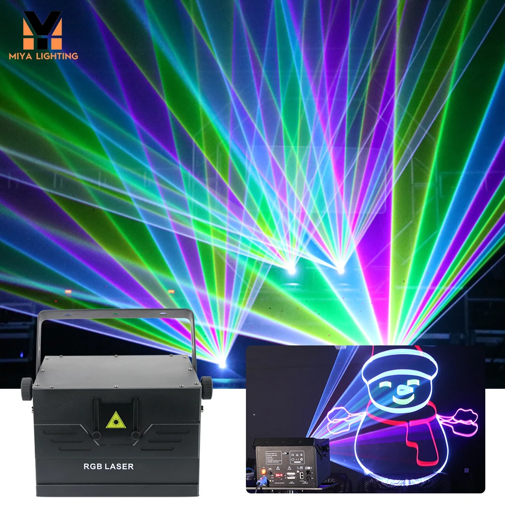4W ILDA DMX Control RGB Disco Party Light with Multi-Pattern Music Stage Show for Club Bar 4 Watt Laser Genre Stage Lights