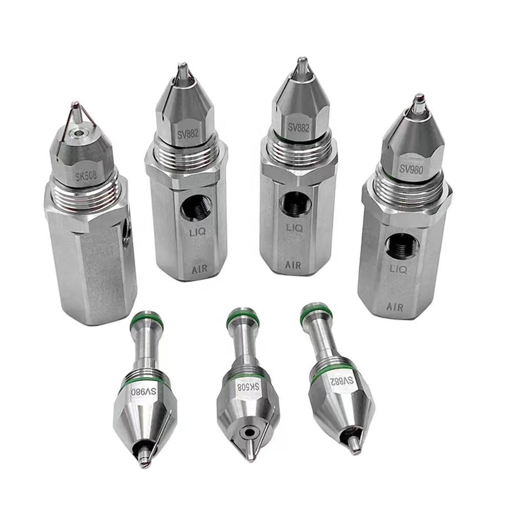 SK508 SV882 SV980 Stainless Steel Ultrasonic nozzle Atomizing and Dry Fog Spraying Nozzles