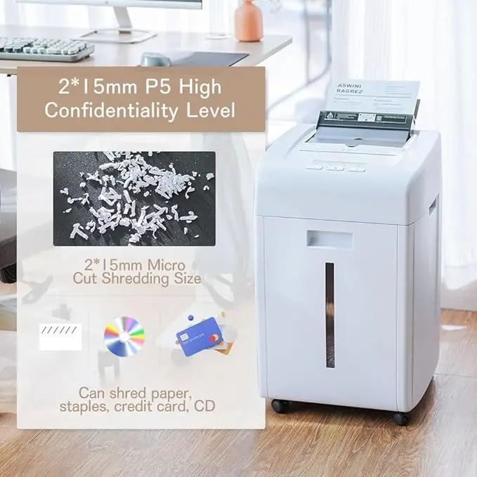 Q8 Manual/Electric Cross-Cut Paper Shredder 200 Sheet Security Grade P-5 with CD & Credit Card Staples