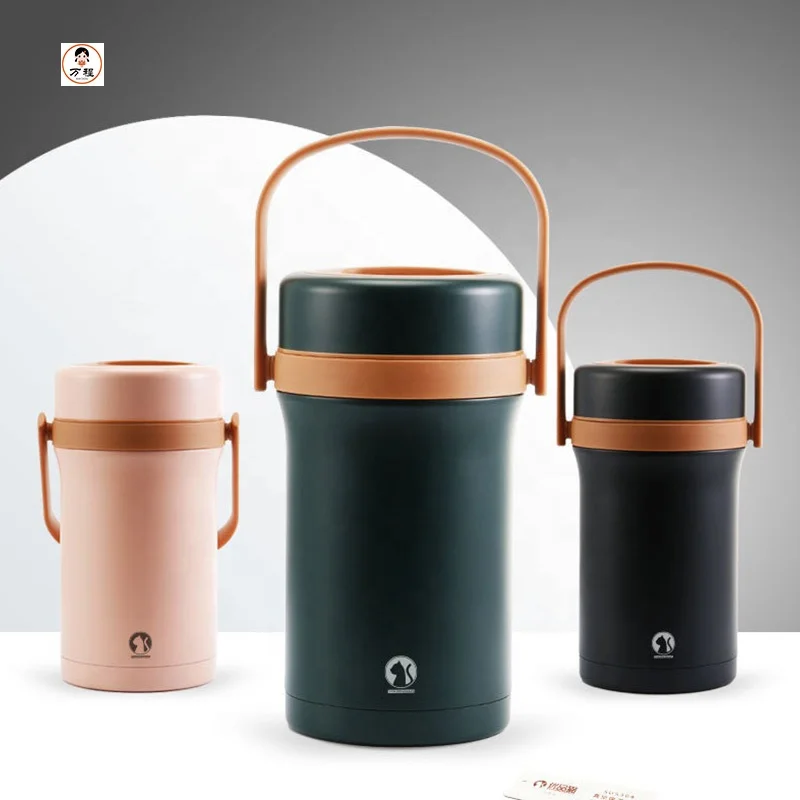 304 из нержавеющей стали Изоляция пищевых контейнеров 2.2L вакуумная фляга пищевые тепловой бенто коробка с ручкой