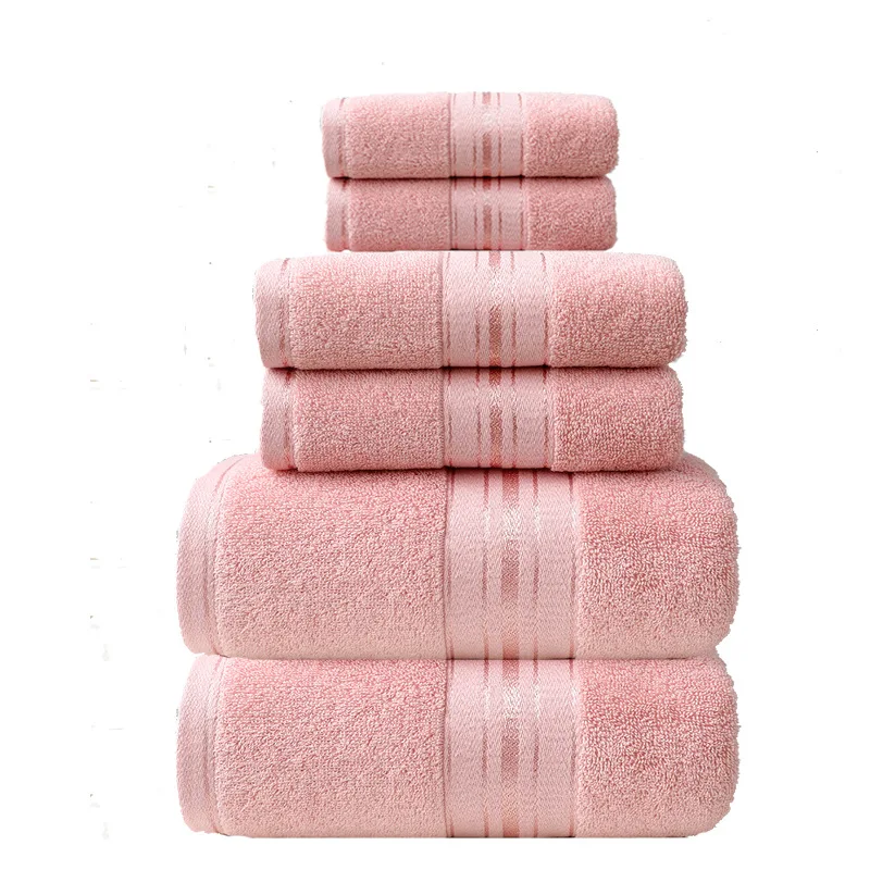 FF3765 6 Pack Premium Soft Absorbent Washcloths Bath Towel Set Home Hotel Spa Bathroom White 100% Ring Spun Cotton Towel Set