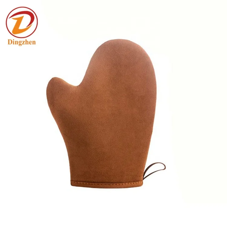 Private Label Body Scrub Massage Apply Essential Oil Sponge Thumb Tanning Gloves Self Tanning Mitts