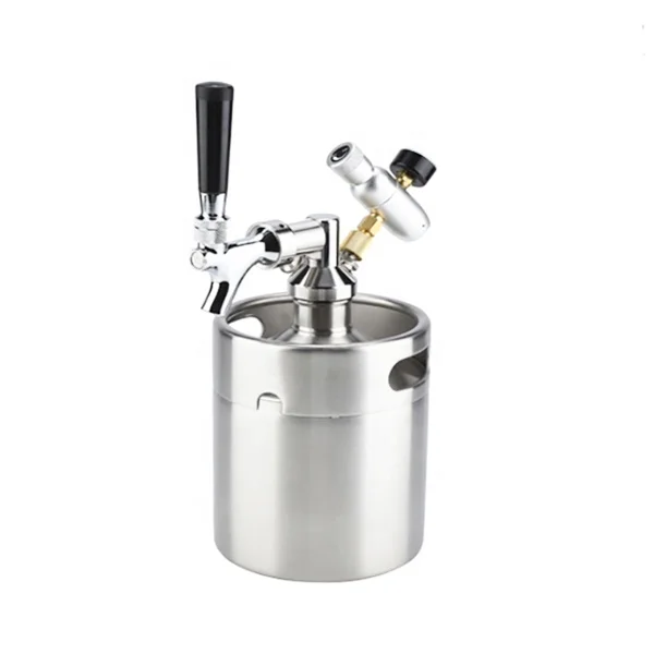 Beer Mini Kegs 128 OZ for Craft beer Dispenser CO2 regulator with beer faucet taps