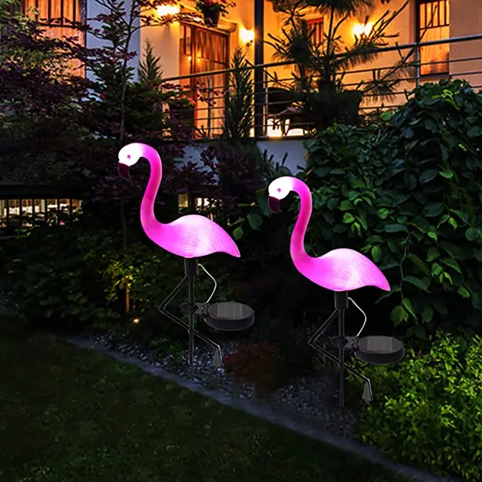 Aolaigle Wholesale Flamingo Yard Decorations Solar Powered Stake Led Lights Outdoor Garden And Pathway 2024 Hot