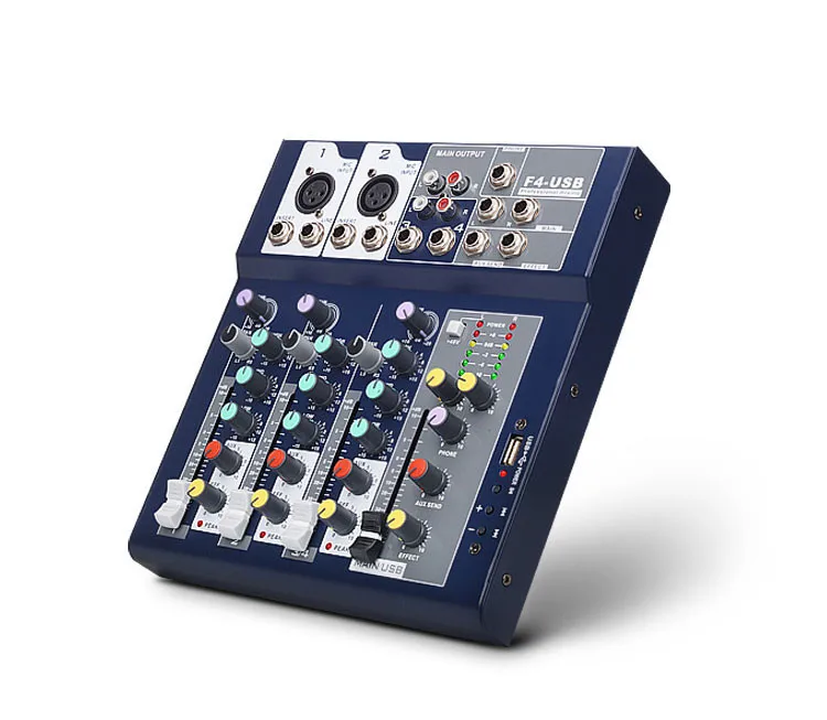 Factory  professional audio 4 channel mixing console video dsp usb mp3 dj mini mixers