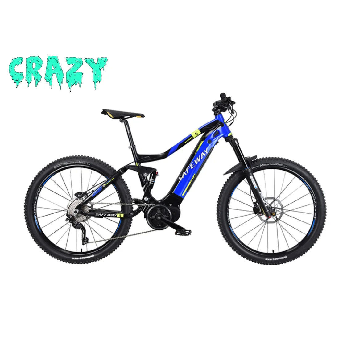 Safeway factory supply 48V 1000W Mid Drive Motor Downhill Electric Mountain Bike E Bike pedal assist electric mountain e bike