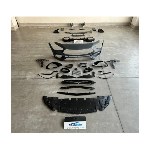 High quality body kit car front bumper with grille for Mercedes Benz CLA W118 2019+ upgrade to CLA45 rear diffuser
