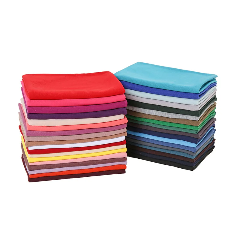Wholesale 180*80cm Plain Muslim Viscose Headscarf  Fashion Women Scarves Premium Cotton Stretchy Jersey Scarf Hijab