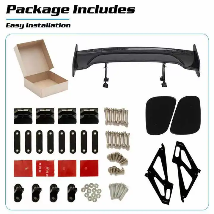 car Universal Adjustable Rear Trunk Spoiler Racing Wing Carbon Fiber GT-Style Automobile modified Tail Wing trim kit