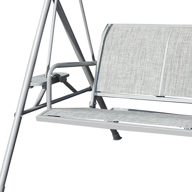 Comfortable Outdoor 3 Person Patio Swing Seat Garden Hammock Swinging Chair with Adjustable Canopy