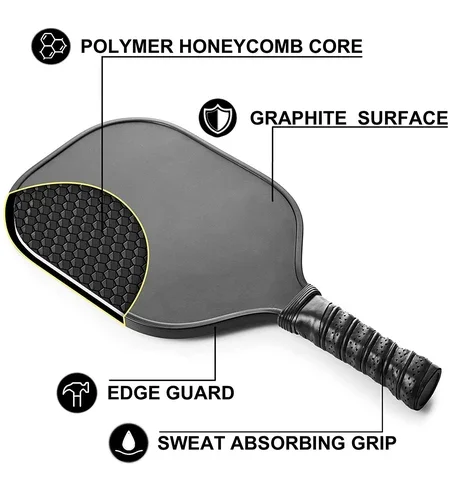 Professional Custom Head Quality Nylon Mesh USAPA Approved Graphite Carbon Fiber Pickle Ball Paddle