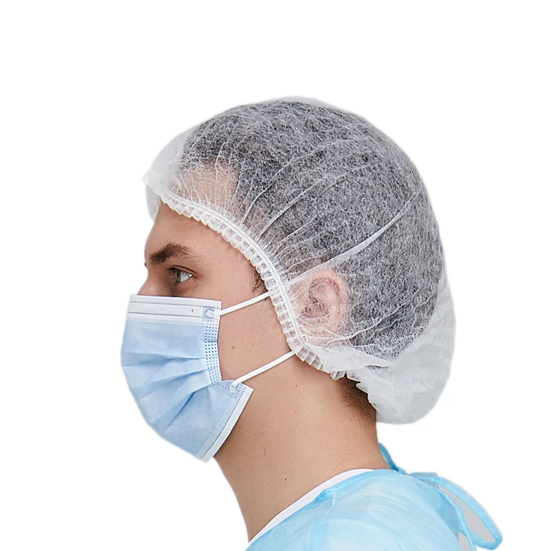 Mob Clip head cover hygiene safety non woven PP 10 gsm food process hospital use GREEN PPE personal protection equipment