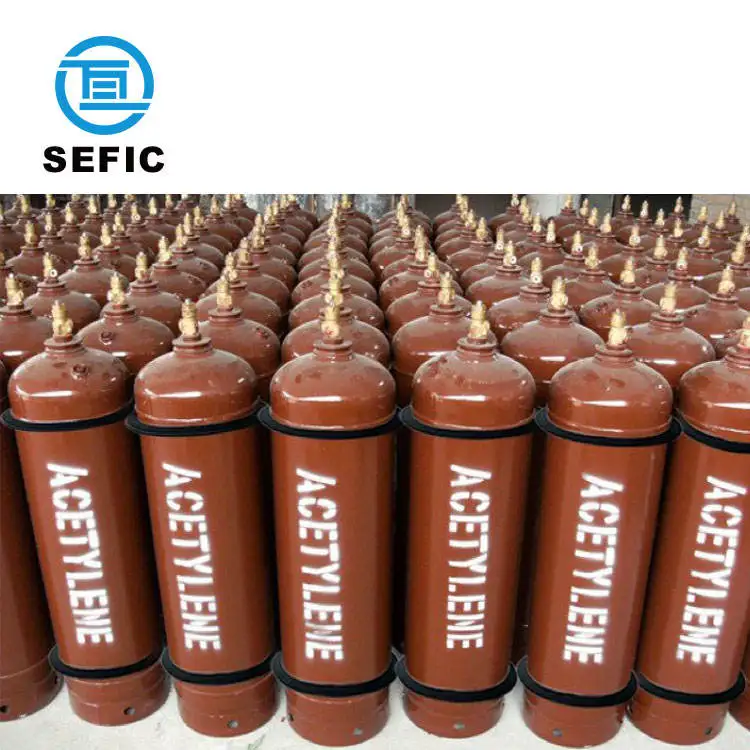 Industrial Welding Acetylene Cylinder ISO/GB/DOT Standard 2L 2.2L 24.9L 26.2L 40L Empty Acetylene Gas Cylinder Price