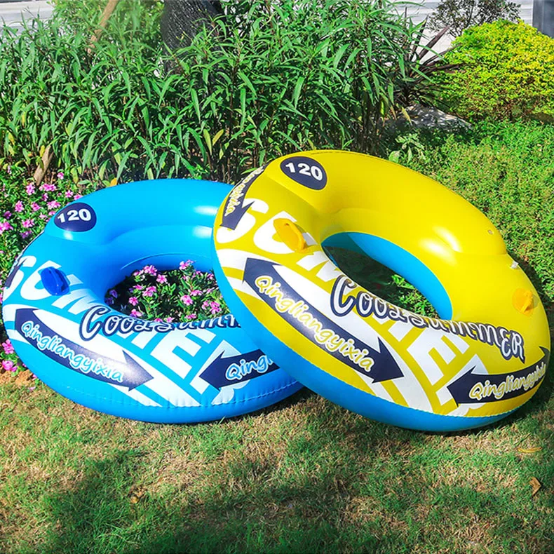 Customized Logo Summer PVC Party Flower Swimming Rings Inflatable Tube Fruit Floatie for Kids and Adults Pool Float