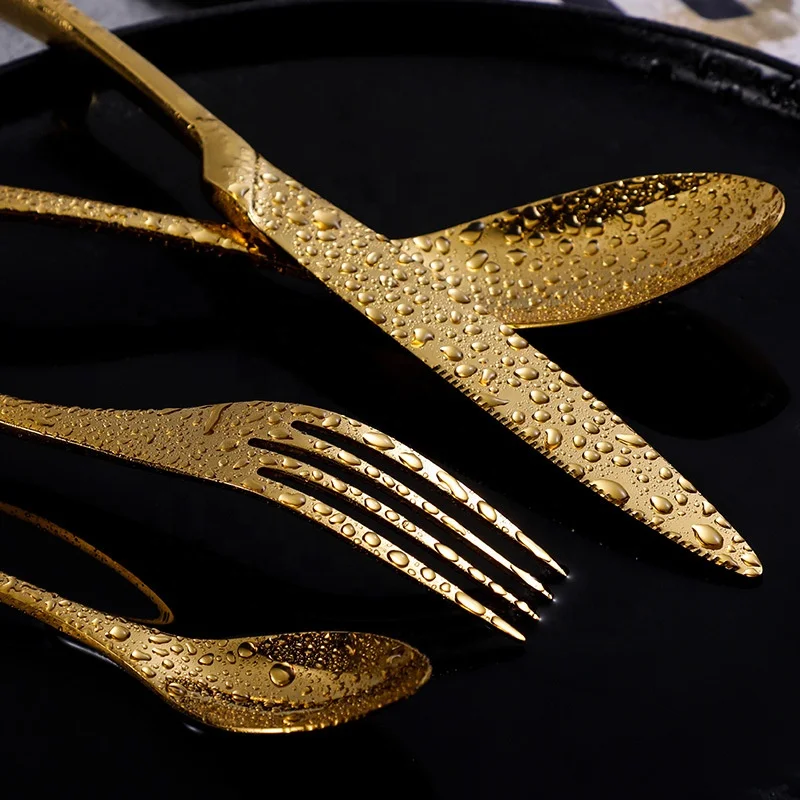 Wholesale Restaurant  Wedding Cutlery Set Gold Stainless Steel Flatware