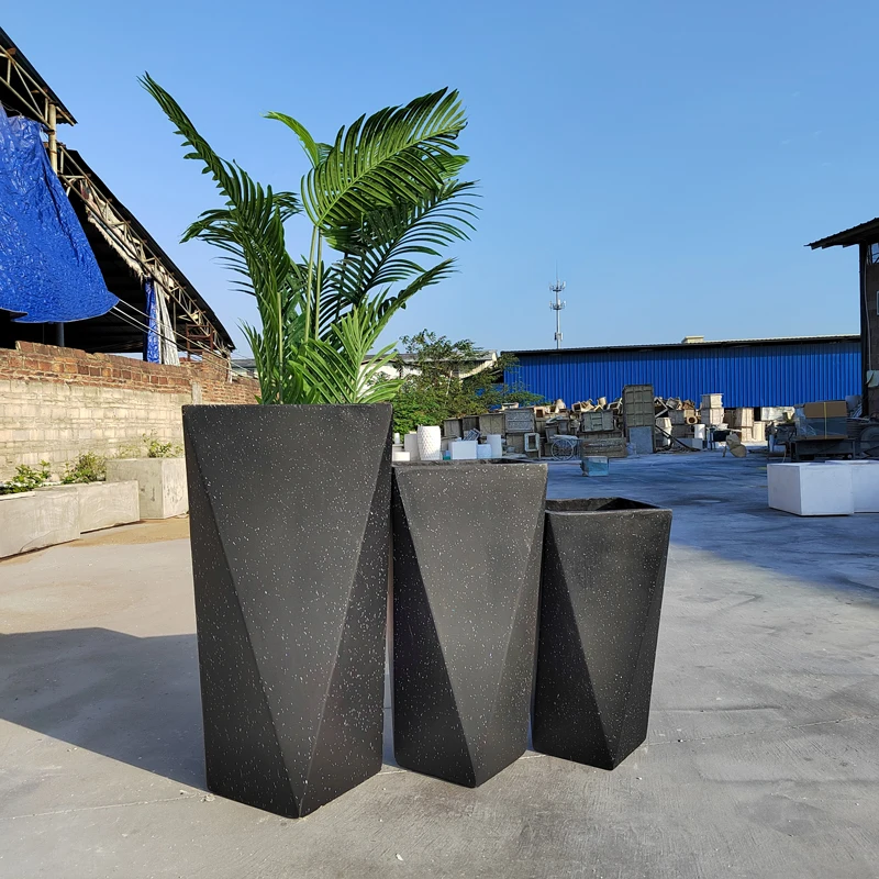 Factory customized Irregular shape magnesium mud flower pot in outdoor & indoor