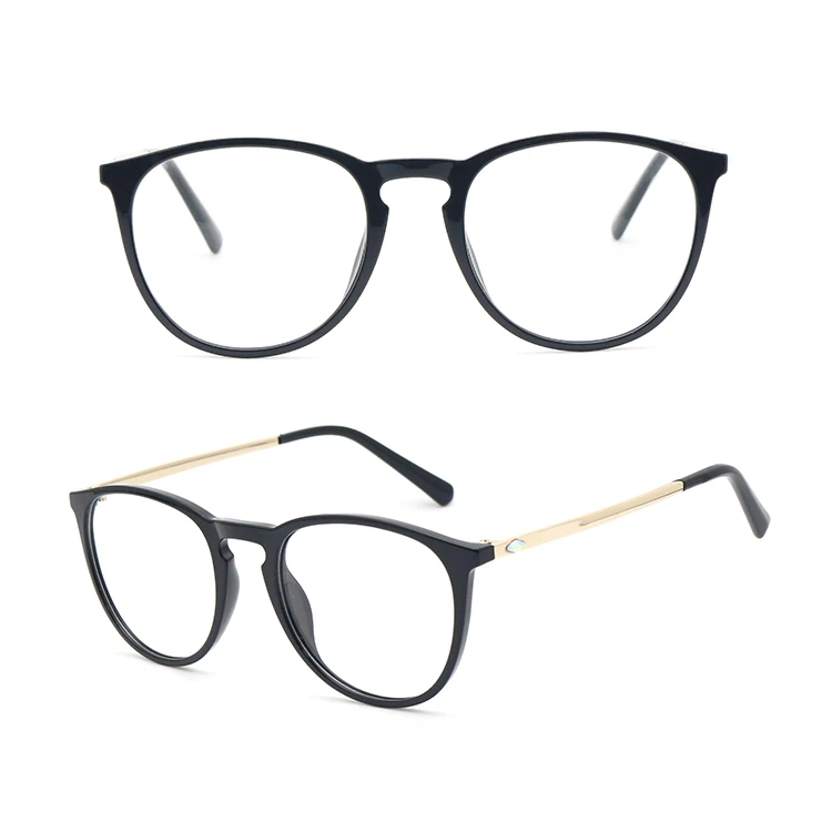 Fashionable italian round acetate eyeglasses frames thin optical frames unisex glasses frames