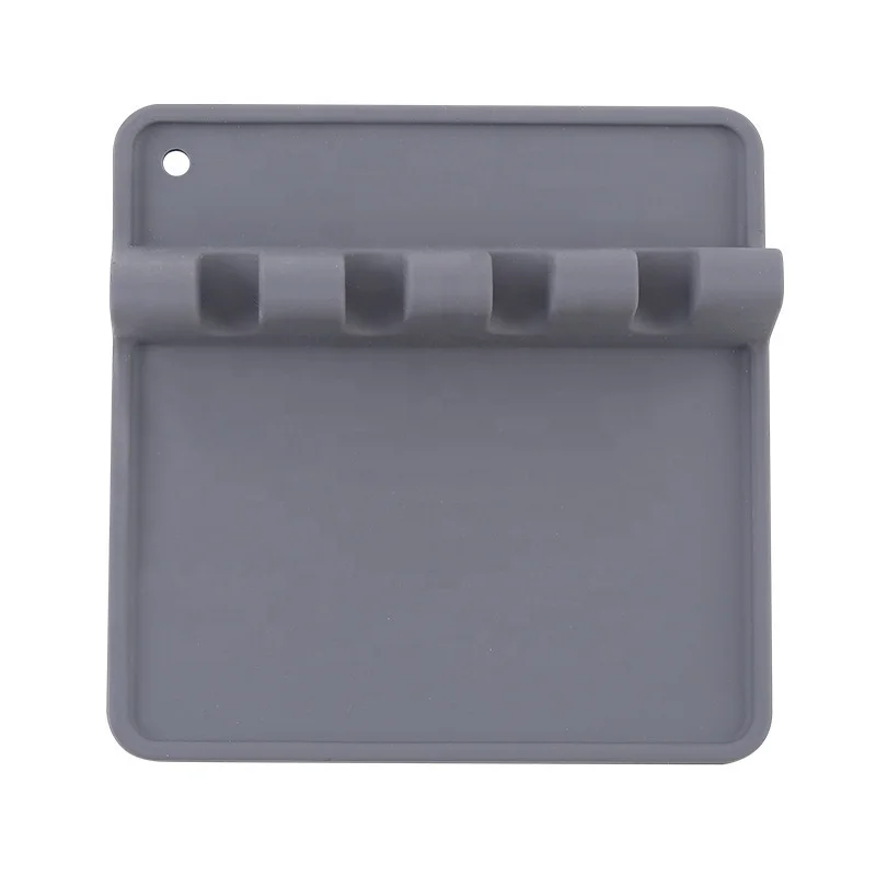 Silicone Spatula Spoon Utensil Rest with Drip Pad & Pot Lid Holder Stand Cooking Utensil Kitchen Spatula Rack