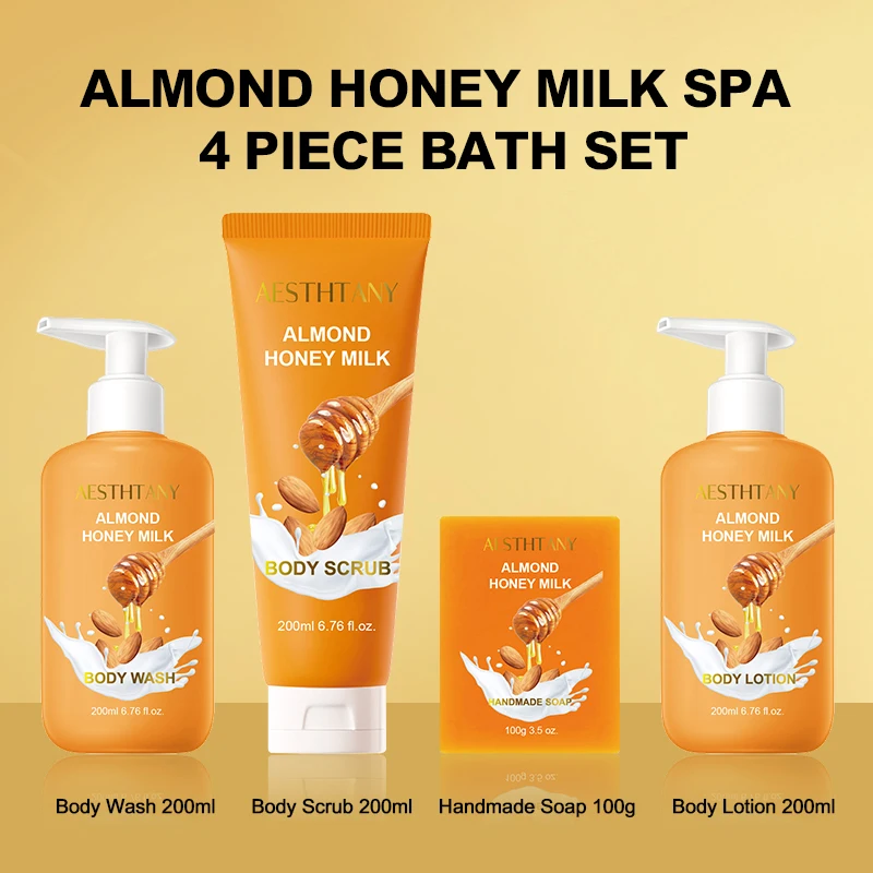 Bath Spa Bathroom Kit Private Label Shower Gel Lotion Scrub Soap Milk Bath Gift Sets