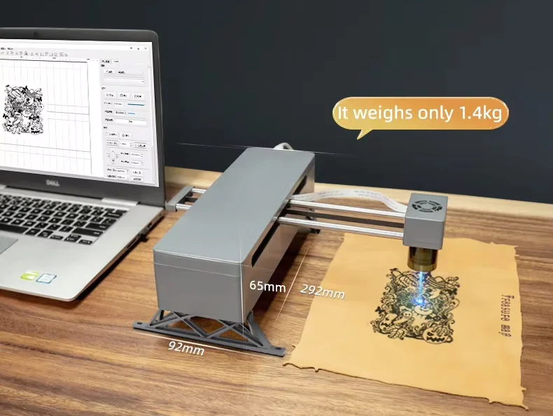 Laser Engraving Machine APP Control 5W Home-Use DIY Laser Engraver Small Portable Mini Logo Mark Printer Wood Cutter