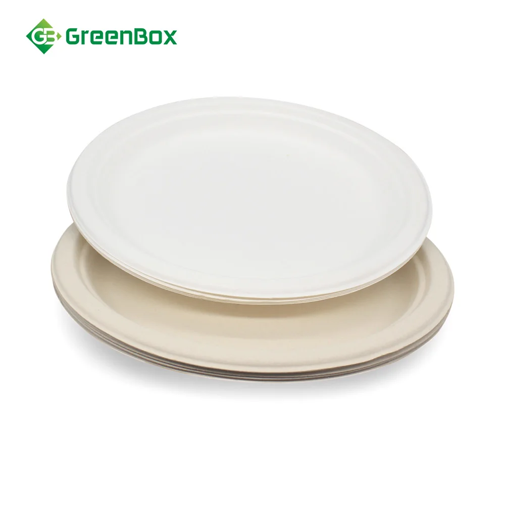 High Quality Good Price Sugarcane Bagasse Tableware Round Plate Disposable Paper Plate