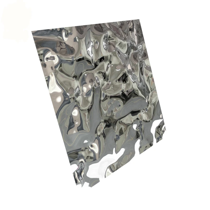 201 mirror Water ripple finish stainless steel sheet for wall ceiling decoration