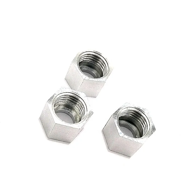 CNC machining aluminum alloy 3/8-24 UNF hex nut anodizing long history machining
