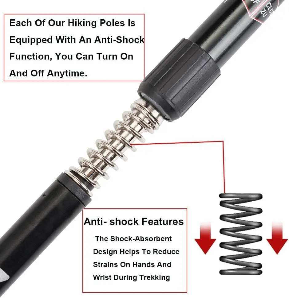 Aluminum Alloy Lightweight Adjustable Trekking Pole Walking Stick Alpenstock for Women Men Kids Children Walking Sticks Cane