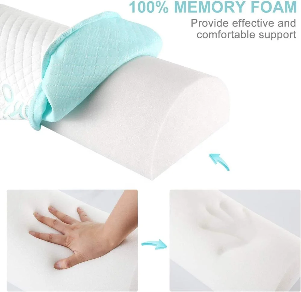 
Premium Quality Memory Foam Bed Wedge Pillow Knee Support Cushion Cover 