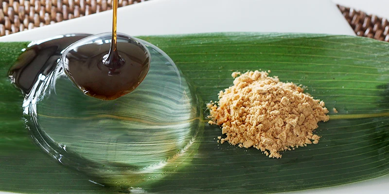 Fresh cool sweet smooth  delicate texture liquid mizu warabimochi