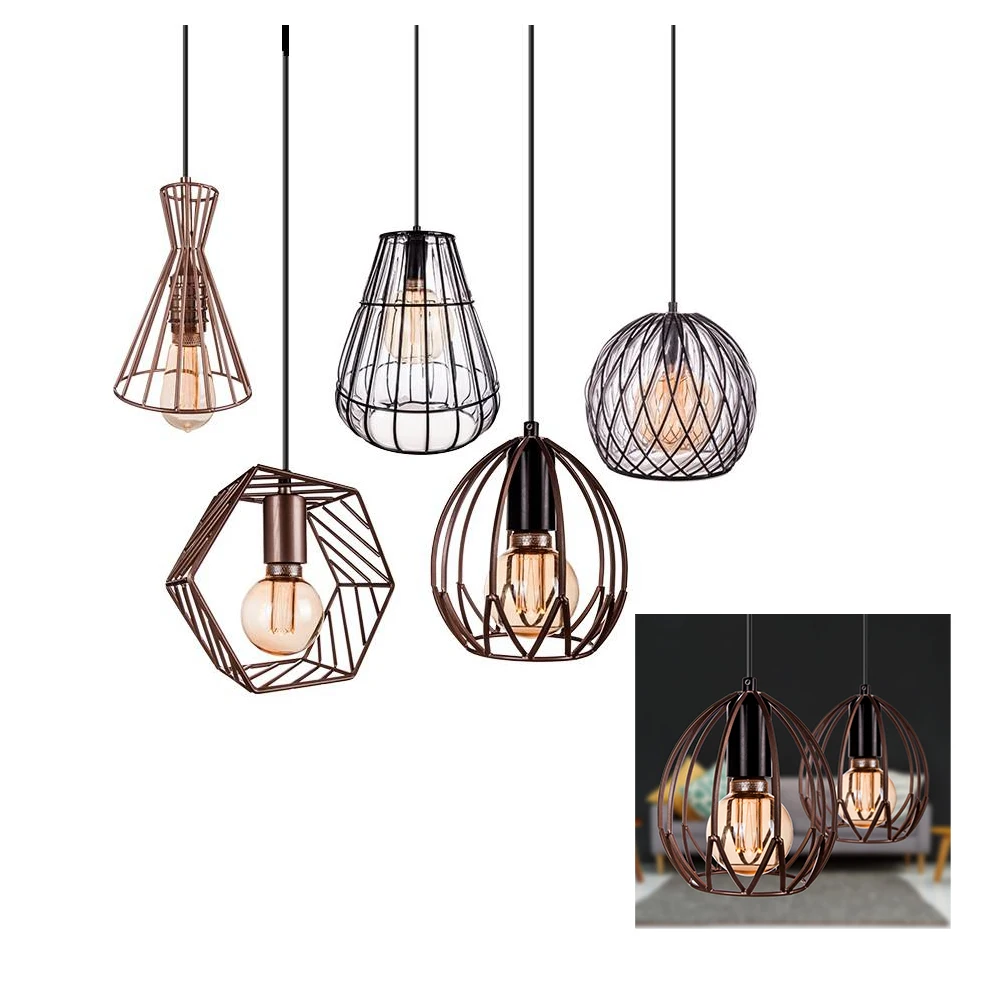 Hot Selling Personalized Minimalist Iron Art Chandelier Coffee Shop Restaurant Decorative Light Retro Mesh Chandelier