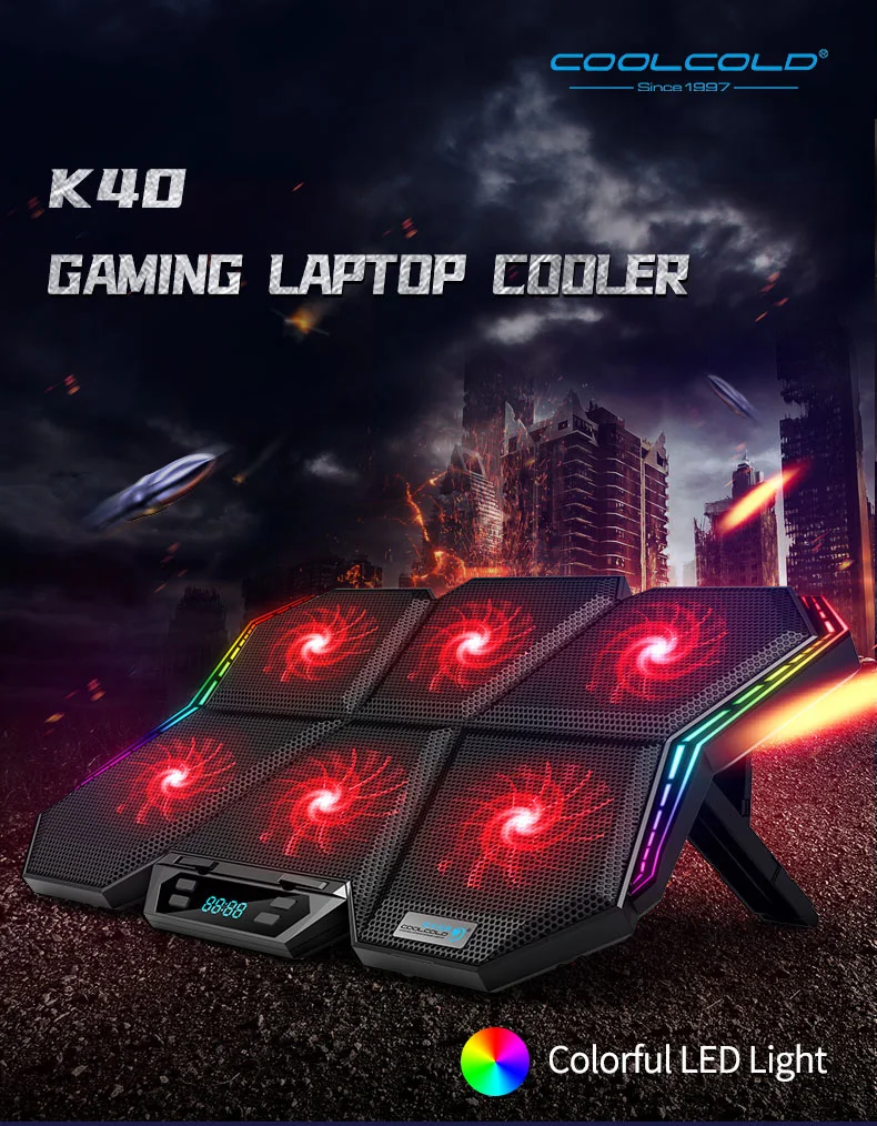 Аксессуары для ноутбука игровой вакуумный кулер COOLCOLD охлаждающие подкладки 5 вентиляторов охлаждение