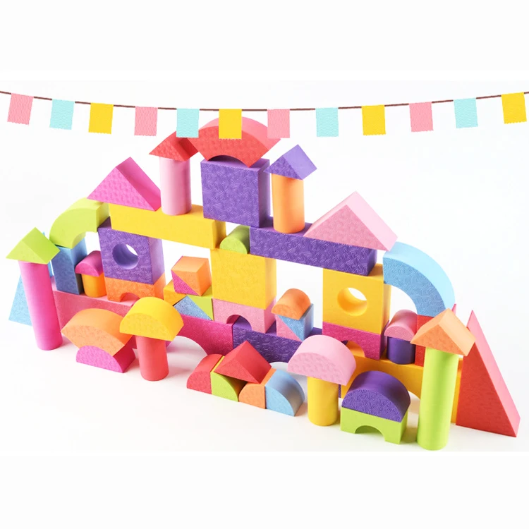 High density 54 pcs 5cm thick soft eva foam block baby kids toys toddlers eva block